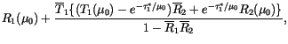 $\displaystyle R_1(\mu_0) + \frac{\overline{T}_1 \{ (T_1(\mu_0) -
e^{-\tau_1^\as...
..._2 +
e^{-\tau_1^\ast/\mu_0}R_2(\mu_0) \}} {1 - \overline{R}_1
\overline{R}_2} ,$
